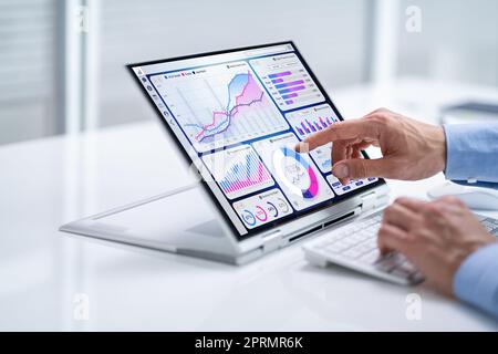 Data Analyst Using Data Analytics KPI Stock Photo