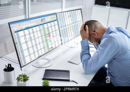 Sad Tired Medical Coding Bill Employee Stock Photo