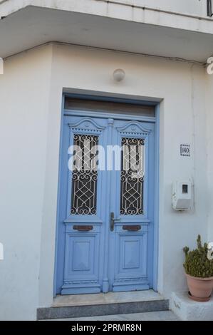 Traditional architecture of Theologos village on the island of a the Rhodes in Greece Stock Photo