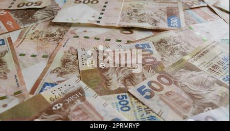 Stack of Hong Kong banknote, five hundred dollar Stock Photo