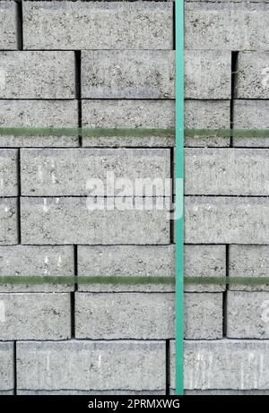 Stack of gray concrete blocks Stock Photo