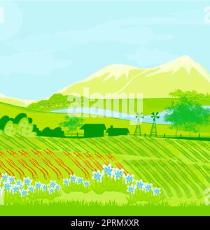 Eco farming - landscapes Stock Photo