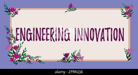 Text caption presenting Engineering Innovation, Word for Process expressed in Logic and Mathematical Form Stock Photo