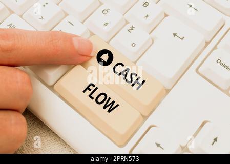 Writing displaying text Cash Flow, Word Written on Movement of the money in and out affecting the liquidity Stock Photo