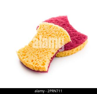 Sponges for washing dishes isolated on the white background. Stock Photo