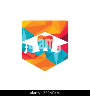 Dental study vector logo design. Dental university logo design template. Stock Vector