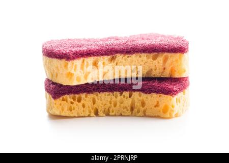 Sponges for washing dishes isolated on the white background. Stock Photo
