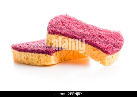 Sponges for washing dishes isolated on the white background. Stock Photo