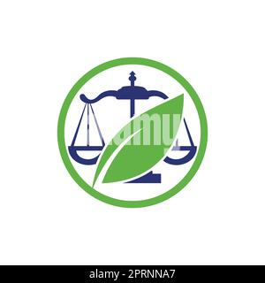 Nature Law Firm Logo design template. Green Scales logo concept. Stock Vector