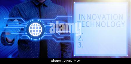 Sign displaying Innovation Technology, Internet Concept New Idea or Method of Technical or Scientific nature Stock Photo