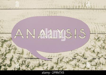 Conceptual display Analysis, Word for process of breaking complex topic or substance into smaller parts Notebook With New Idea On Desk With Pens, Shar Stock Photo
