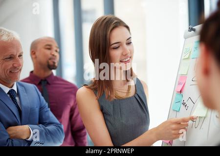 Their projects in the planning stages. a group of colleagues working on a project together. Stock Photo