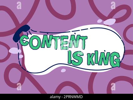 Text caption presenting Content Is KingContent is the heart of today's marketing strategies. Word Written on Content is the heart of todays marketing strategies Stock Photo