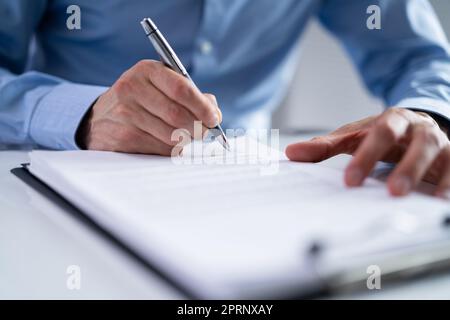 Legal Document Signature Stock Photo