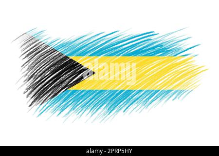 3D Flag of Bahamas on vintage style brush background Stock Photo - Alamy