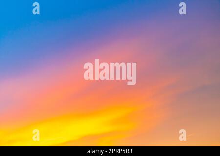 Amazing colorful pink purple sunrise sunset Playa del Carmen Mexico. Stock Photo