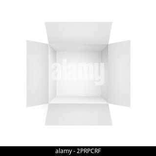 blank packaging boxes - open mockup, isolated on white background Stock Photo