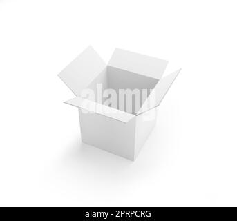 blank packaging boxes - open mockup, isolated on white background Stock Photo