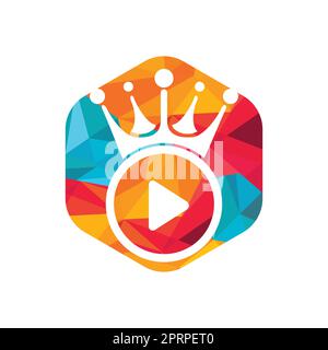 King Video vector logo design template. Royal film logo design vector. Stock Vector