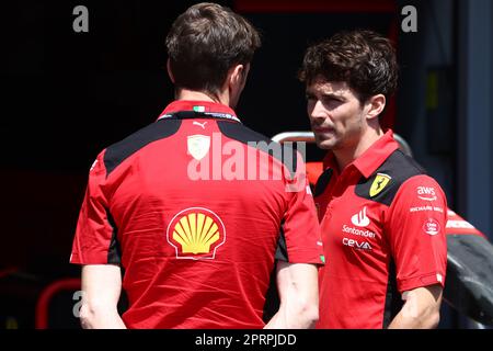 Baku, Azerbaijan. 27th Apr, 2023. Charles Leclerc (MON) Ferrari. Formula 1 World Championship, Rd 4, Azerbaijan Grand Prix, Thursday 27th April 2023. Baku City Circuit, Azerbaijan. Credit: James Moy/Alamy Live News Stock Photo