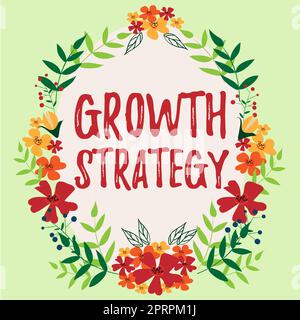 Text showing inspiration Growth StrategyStrategy aimed at winning larger market share in short-term. Word for Strategy aimed at winning larger market share in shortterm Stock Photo