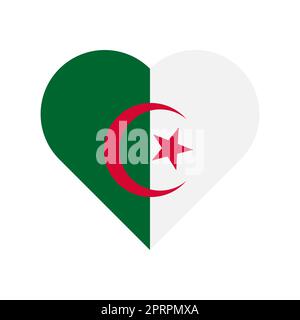 Algeria vector flag heart on white background Stock Vector