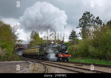 Saint Class steam locomotive on express train Stock Photo