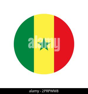 Senegal vector flag circle on white background Stock Vector