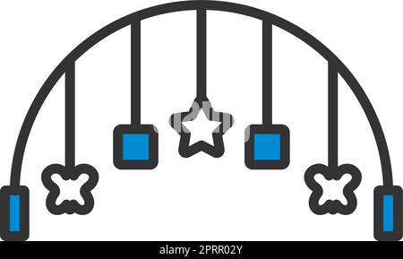 Baby Arc With Hanged Toys Icon Stock Vector