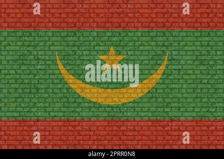 Flag of Mauritania, brick wall texture background Stock Photo - Alamy