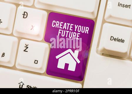 Inspiration showing sign Create Your FutureSet Target and Career goals Plan ahead Reach out. Business idea Set Target and Career goals Plan ahead Reach out Stock Photo