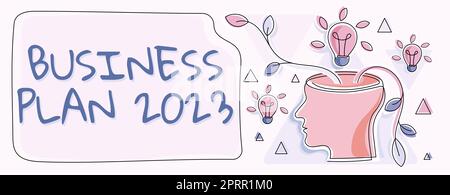 Conceptual display Business Plan 2023Challenging Business Ideas and Goals for New Year. Business overview Challenging Business Ideas and Goals for New Year Stock Photo