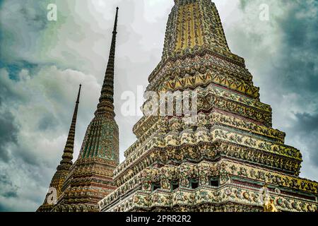 Religious facilities of Wat Po (Temple) Stock Photo