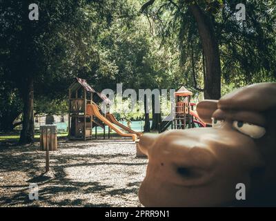 Tranquil Moments Amidst the Rural Park Stock Photo