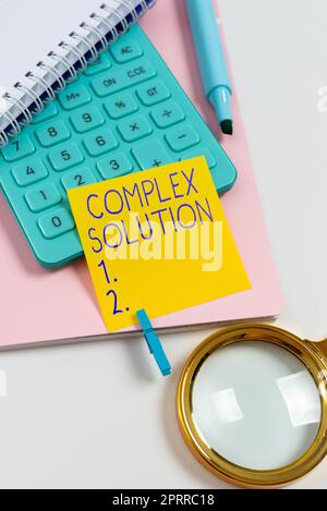Conceptual display Complex Solution, Word Written on computer time or service including data processing services Stock Photo