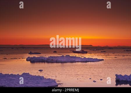 The beauty of Greenland. A photo ofIcebergs around Ilulissat, Greenland, Denmark. Stock Photo