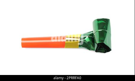 Party blower isolated on white, top view Stock Photo