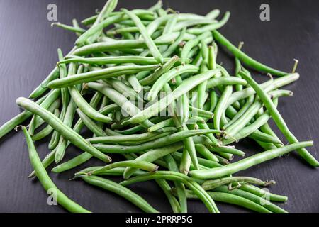 Green beans closeup view Stock Photo