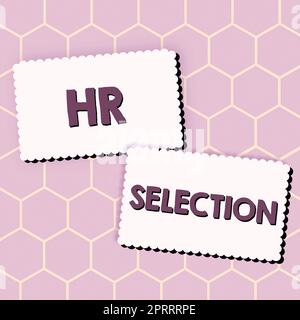 Writing displaying text Hr Selection. Business approach Process and approached by human resources when hiring employees Stock Photo