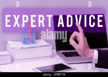 Inspiration showing sign Expert Advice. Internet Concept Sage Good Word Professional opinion Extensive skill Ace Stock Photo