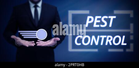 Writing displaying text Pest Control. Concept meaning Killing destructive insects that attacks crops and livestock Stock Photo