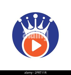 King Video vector logo design template. Royal film logo design vector. Stock Vector