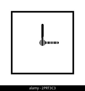 Square clock, white transparent clock face square arrow icon - Vector ...
