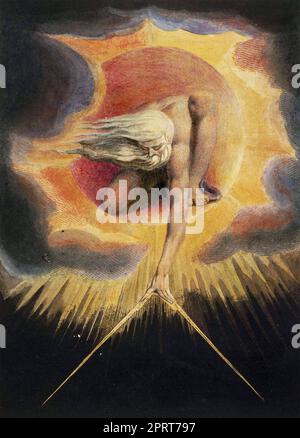 THE ANCIENT OF DAYS  1794 illustration by William Blake Stock Photo