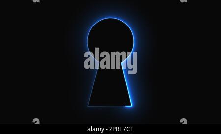 Neon keyhole. Computer generated 3d render Stock Photo