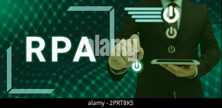 Conceptual display Rpa, Internet Concept robotic process automation form business process automation technology Stock Photo