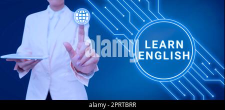 Text sign showing Learn English. Word Written on Universal Language Easy Communication and Understand Stock Photo