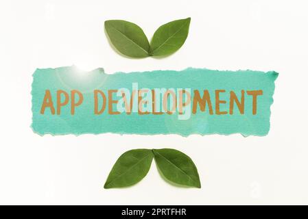 Text showing inspiration App DevelopmentDevelopment services for awesome mobile and web experiences. Word for Development services for awesome mobile and web experiences Stock Photo