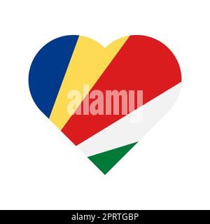 Seychelles vector flag heart on white background Stock Vector