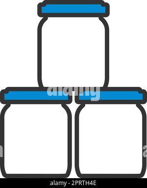 Baby Glass Jars Icon Stock Vector